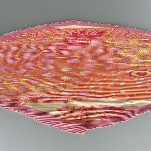 Authentic Hermes pleated silk scarf, pink and orange, excellent condition